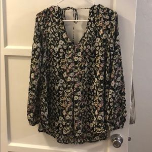 Floral Blouse with Back Tie
